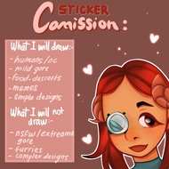 (DM TO ORDER) ART COMMISSION STICKERS, 2D TRANSPARENT ART