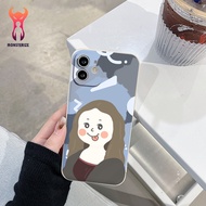 Silly girl camera protection square edge iphone case for iphone 6 to 14promax - e7311a