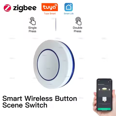 Tuya Zigbee Switch Push Scene Button Switch Wireless Remote on Off Key Controller Home Automation Sc