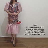 Dress Wanita/ Baju Batik/ Baju Batik Kondangan/ Baju Pesta Kode D 2959