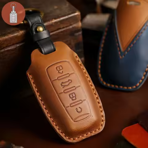 Luxury Car Key Case Cover Leather Fob Keychain Accessories for Haval Jolion H6 Big Dog Great Wall Eu