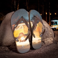 男款文創插圖夾腳拖鞋 防滑防水人字涼拖鞋 大衛君 -露營車-