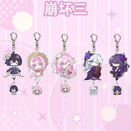 Game Honkai Impact 3 Acrylic Keychain Cartoon Character Raiden Mei Elysia Cute Bag Decoration Pendan