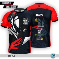 DJ Esports baju gamers ff/baju gamers ff nickname guild/Jersey Esport Gaming ROG/FF/PUBG/ML/COD Full