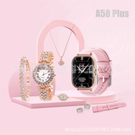 Cross-Border Hot Sale A58 Plus Smart Watch Exquisite Full Diamond Set Box Bluetooth Call Ladies HD H