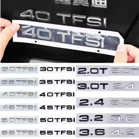 3d Logo 2.0T 3.0T 2.4 3.2 3.6 4.2 30TFSI 35TFSI 40TFSI 45TFSI 50TFSI 55TFSI TFSI TDI Embelm Badge fo