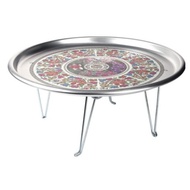 Korean Retro Folding Table 42cm Round Camping Table Portable Picnic Low Table Indoor Outdoor Mini Ta
