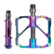 GORIX Bike Flat Pedals Oil Slick Wide CNC Lightweight with Non-Slip Pin Spike Road Mountain MTB Bicy
