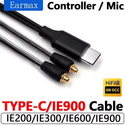 For sennheiser IE900 IE300 IE600 IE200 Replaceable HIFI Earphones TYPE-C USB-C to IE900 High-Purity