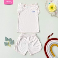 Age 0-4 Years >> 3 Sets of Little Q Baby & Girls Clothes, Ruffled T-Shirt and Shorts Set, Plain Colo
