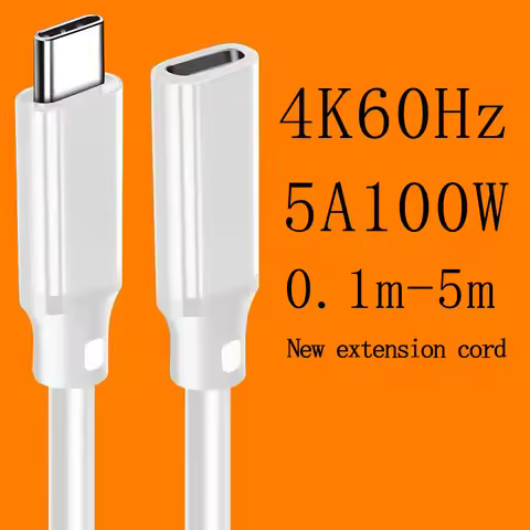 USB C 3.2 Extension Cable 100W PD 5A Type C Extension Cable 4K @60Hz 10Gbps Thunderbolt 3 For Xiaomi