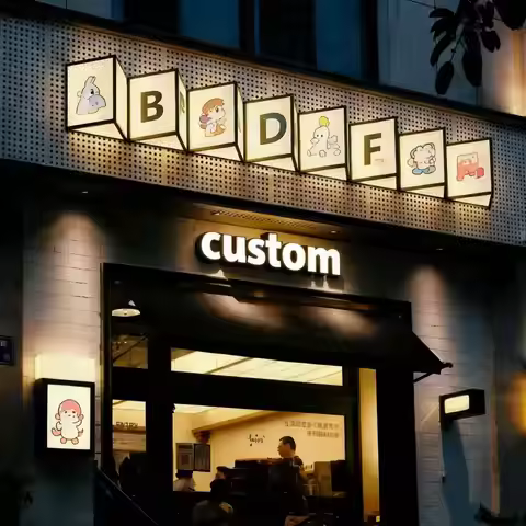 LED Light Box for Retail Stores Waterproof with Metal Frame Print Logo Cafe Beauty Salon Storefront 