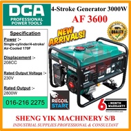 Shengyik DCA 3000W/3.0KW 4-Stroke 208CC Petrol Generator AF3600 | 6 Months Warranty