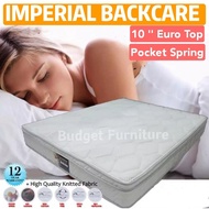 QUEEN SIZE 10" EURO TOP POCKETED SPRING MATTRESS IMPERIAL BACK CARE