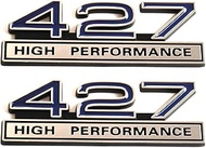 2pcs 427 Liter 7.0 Engine High Performance Badge 3D Decals Stickers Cars Trucks (Chrome Blue)