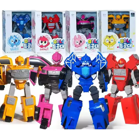 Small Mecha Mini Force Transformation Robot Toys Action Figures MiniForce Volt Simulation Car Deform