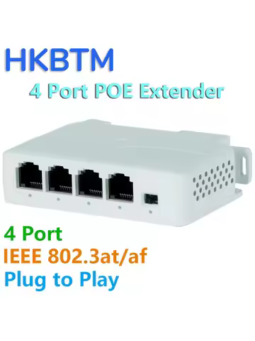 HKBTM 4 Port PoE Extender Waterproof poe repeater for IP Port Transmission Extender for POE Switch N