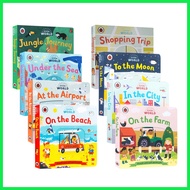 Little World board book: In The City/On The Beach/Farm/Jungle children interactive A push-and-pull b