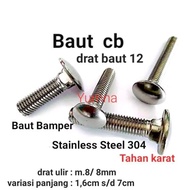 CB BOLT UMBRELLA BOLT/ 12 BOLT M.8/ (Length 1.6cm to 7cm) P.1.25 SS 304