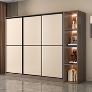 Luxury Solid Wood Wardrobe Storage Cabinet Simple Sliding Door Wardrobe Wardrobe With Drawers 1/2/3/