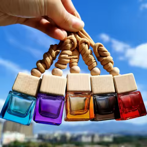 10/30pcs 8ml Car Hanging Air Freshener Perfume Fragrance Diffuser Glass Bottle Car Empty Perfume Bot
