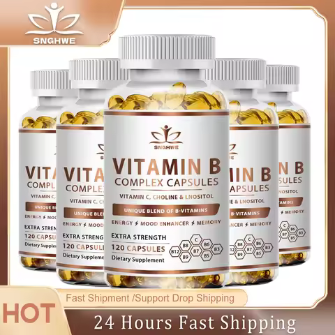 Efficient Vitamin B Complex Containing Vitamin C, B1, B2, B3, B5, B6, B12, Biotin Natural Energy Com