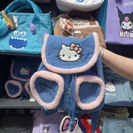 bag sekolah perempuan bag sekolah beg sekolah kuromi Sanrio denim cinta beg galas tepi mentah wanita