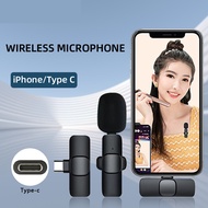 Wireless Microphone with Clip-on System Lavalier Omnidirectional Microphone Live Streaming Compatible with iOS Android Phones 麦克风手机直播