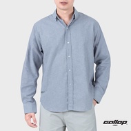 GALLOP : OXFORD CASUAL SHIRT เสื้อเชิ๊ตแขนยาว ผ้า OXFORD รุ่น GW9030 สี Slate Grey - เทาเข้ม