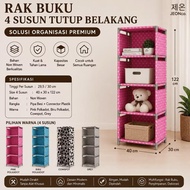 Portable Bookshelf 42 cm x 30 cm x 122 cm with Strong, Durable and Stable Iron Frame