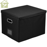File Organizer Box with Lid Foldable Hanging File Filing Box Fabric File Folder Organizer Box for Ho