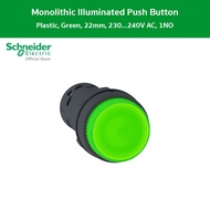 Schneider Electric Monolithic illuminated push buttonHarmony XB7plasticgreen22mmLED230...240V AC1NO 