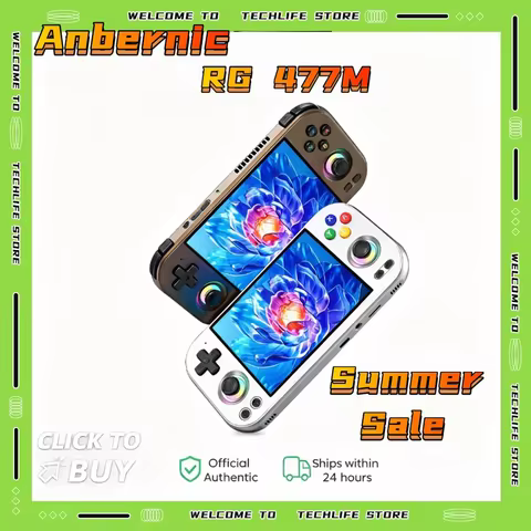 ANBERNIC RG477M Retro Handheld Game Console 4.7 Inch 120Hz 4:3 Display Dimensity 8300 Hall Joysticks