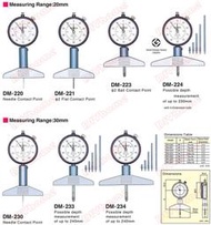 TECLOCK 測微錶深度計 針盤式 膜厚計 厚度計 DM 220 221 223 224 230 價格請來電或留言洽詢