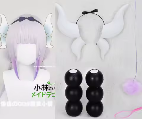 Miss Kobayashi's Dragon Maid Kanna Kamui 100cm Long Purple Ombre Heat Resistant Hair Cosplay Costume