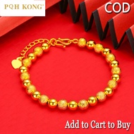 PQH KONG Jewellery Gold 916 Original Malaysia Bracelet for Women Fasion Jewellery Lucky Charm Bangle Gift Gelang Tangan Perempuan Viral Murah Rantai Tangan Emas 916 Original Emas Bangkok Original Cop 916