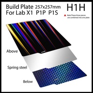 Colorful H1H Plate For Bambu Build Plate 257x257 Spring Stainless Steel Sheet Phantom Light Upgraded