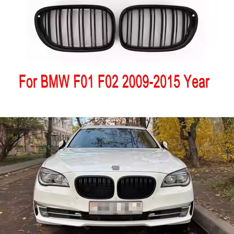 Glossy Black Car Front Kidney Grille Grill For BMW 7 Series F01 F02 2-Slat Front Bumper Grill