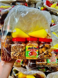 Combo đặc biệt 850g Bánh tráng phơi sương có tóp mỡ 6 món gồm (300g bánh tráng phơi sương + 100g tóp