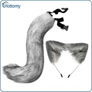 Cat Fox Ears and Tail Set Photo Props Cosplay Costume Set for Role Play Dress up