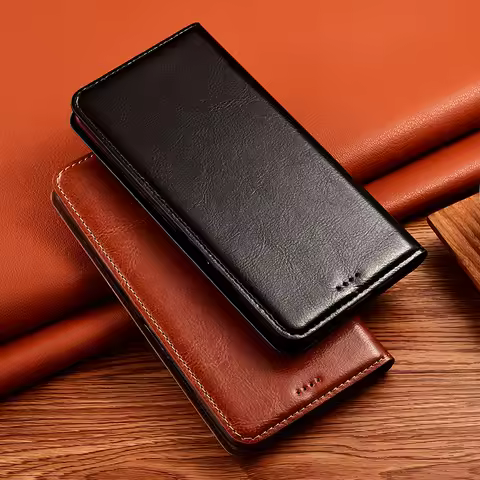 Crazy Horse Genuine Leather Flip Case For Xiaomi Poco F1 F2 F3 F4 F5 F6 F7 F8 Pro GT Ultra Phone Cov