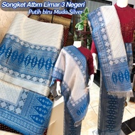 [✅Ready] New Songket Atbm Limar 3 Negeri Exclusive Putih Biru Muda