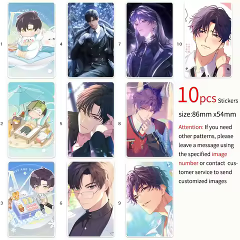 Lian Yu Shen Kong Qi Yu Li Shen Shen X Anime Character Game Stickers 10pcs Collection Stationery Sch