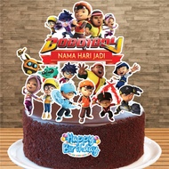 BOBOIBOY Custom Add Name Cake & Cupcake Topper Decoration Birthday Party, Hari Jadi Kek Hiasan
