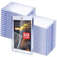 ZENOWICK 40 Pcs Magnetic Card Holder, 35 pt One Touch Magnetic Card Holder for Sports Game Baseball