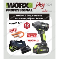 [ PWP ] WORX Original WU294.2 20V Cordless Brushless 1/4" Hex Impact Driver