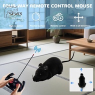 Cat Toy Remote Control RC Realistic Fake Rat Mouse Flocking Wireless Electronic Interactive