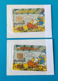 丹麥電話卡(唐老鴨)。一套兩張