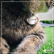 Custom Name STAINLESS STEEL Pet Pendant Engraving Both Side Tag Loket Nama Kucing Cat Dog Personal