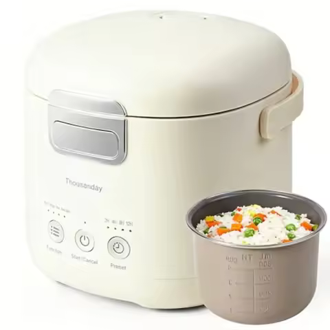 Small Rice Cooker Mini Rice Cooker 2 Cup Uncooked 4 Cup Cooked Portable Non-stick Rice Maker for Dor